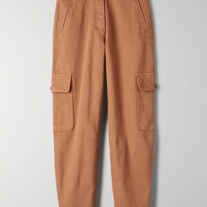 Aritzia cognac modern cargo pants size 0
